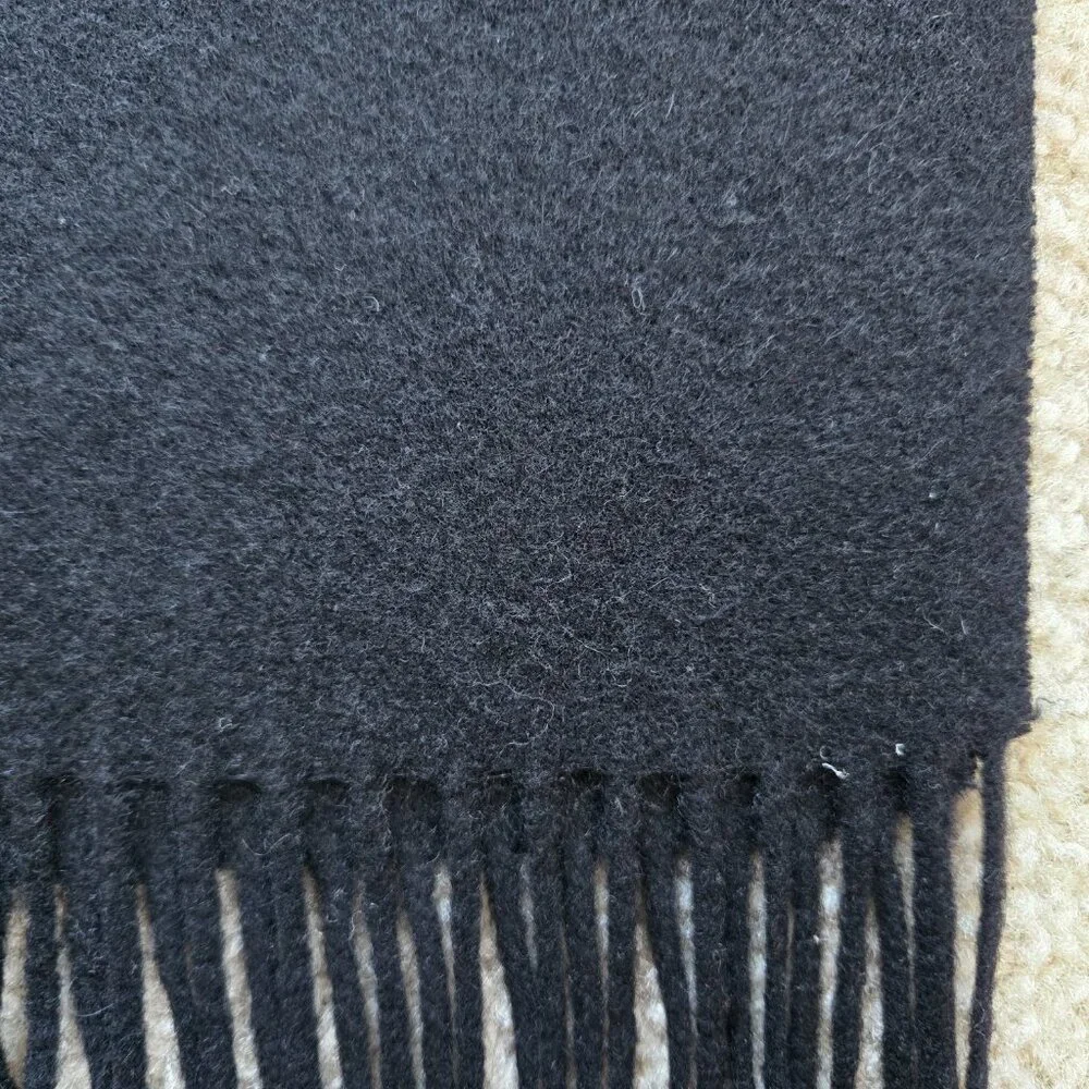 Ann Taylor Woven Cashmere Fringe Scarf Black